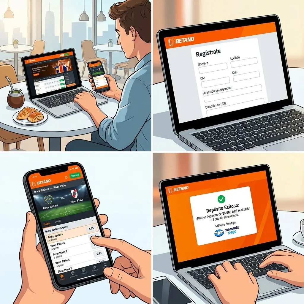 Proceso de registro y primera apuesta en Betano Argentina
