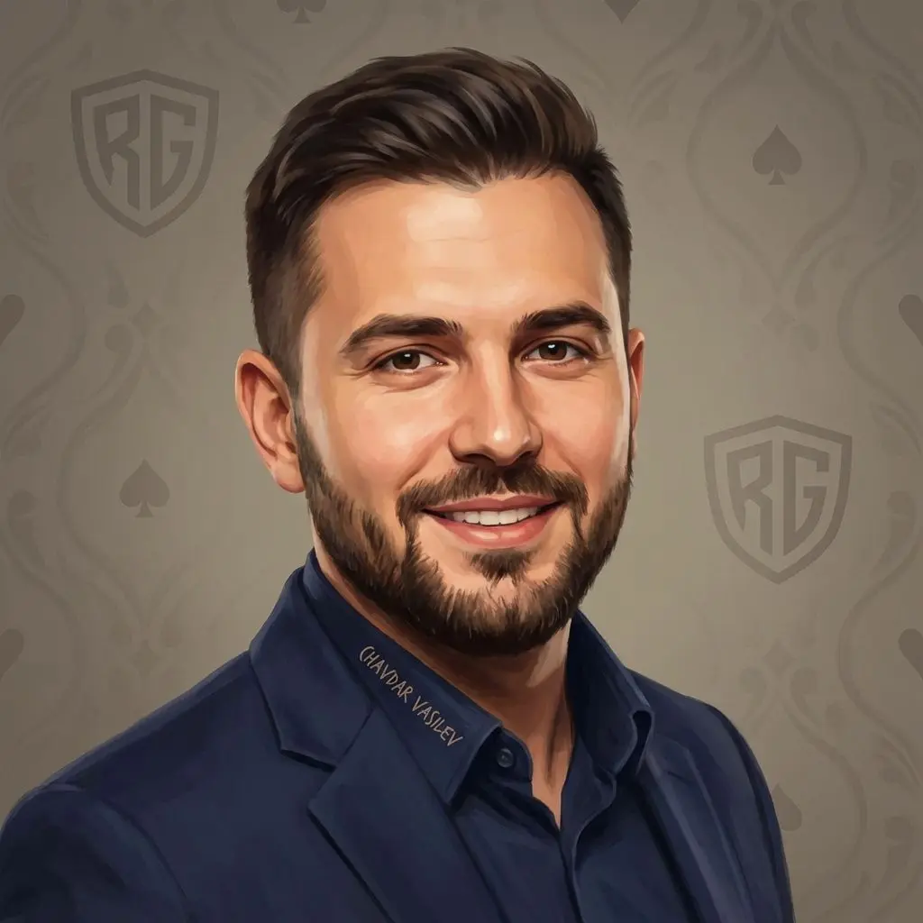 Retrato profesional de Chavdar Vasilev, experto en juego responsable.