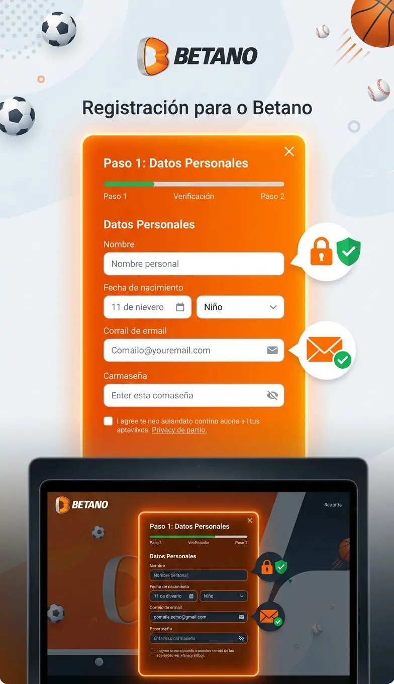 Formulario de registro paso a paso en Betano Argentina
