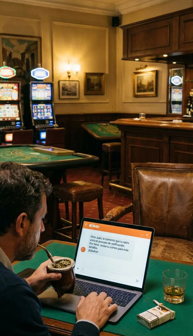 Jugador argentino contactando soporte Betano por demora en el retiro