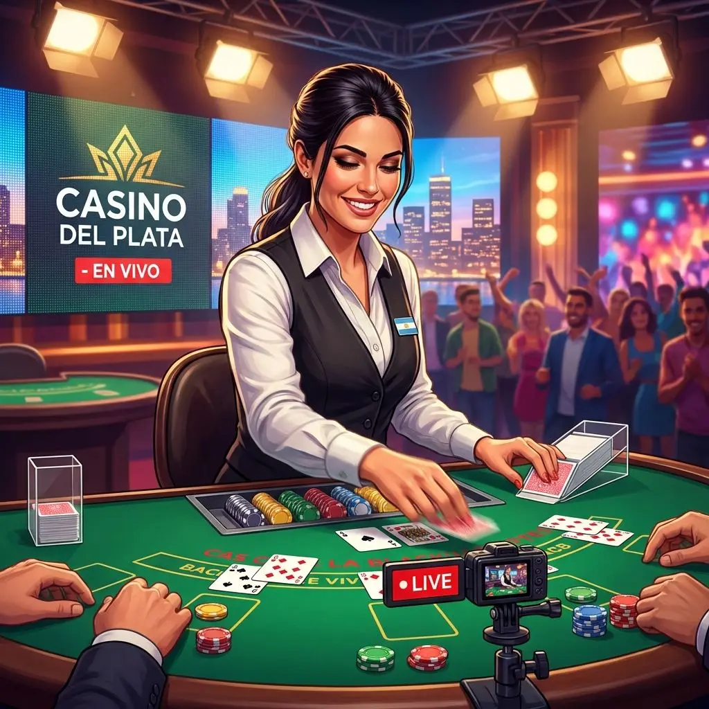 Mesa de blackjack en vivo con crupier argentina en estudio moderno Betano.